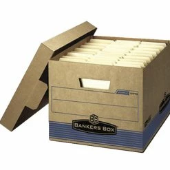 New 👏 Bankers Box Stor/File Basic-Duty File Storage Box, 10 X 12 X 15 Inches, Brown Kraft, Pack Of 12 ❤️