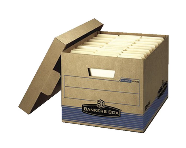 New 👏 Bankers Box Stor/File Basic-Duty File Storage Box, 10 X 12 X 15 Inches, Brown Kraft, Pack Of 12 ❤️