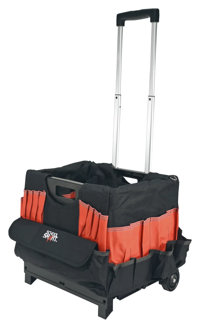 Discount ๐ School Smart Folding Storage Cart With Caddy, Medium, 13-7/8 X 11 X 12 Inches, Black/Red ๐ - Image 5