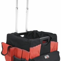 Buy 🧨 School Smart Folding Storage Cart With Caddy, Large, 16-1/4 X 13 X 13-1/2 Inches, Black/Red ✨