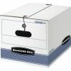 New 🔔 Bankers Box File Storage Box, Letter/Legal Size, 12 X 15-1/2 X 10-1/4 Inches, White/Blue, Pack Of 12 😍