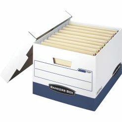 Best deal 😍 Bankers Box File Storage For End Tab Files, Letter/Legal, White/Blue, Pack Of 12 😉