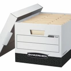 Cheapest 🤩 Bankers Box R-Kive File Storage Box, 12 X 15 X 10 Inches, White/Black, Pack Of 12 ⌛