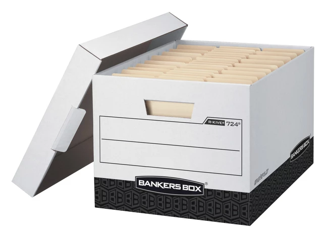 Cheapest ๐คฉ Bankers Box R-Kive File Storage Box, 12 X 15 X 10 Inches, White/Black, Pack Of 12 โ