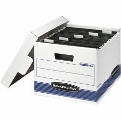 Brand new ✔️ Bankers Box File 'N' Store File Storage Box, Letter Size, White/Blue, Pack Of 4 🎉