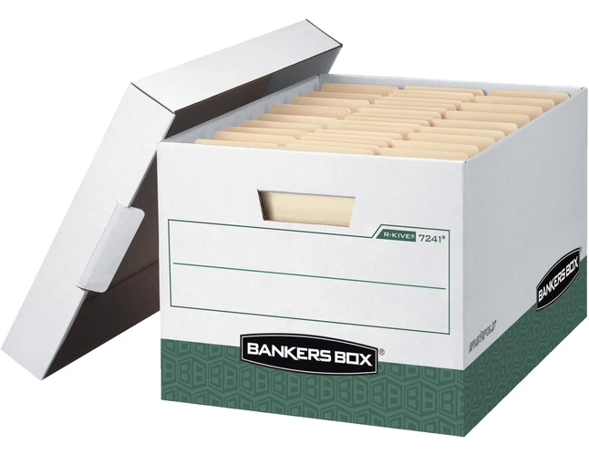 Cheap ๐ Bankers Box R-Kive File Storage Box, 12 X 15 X 10 Inches, White/Green, Pack Of 12 ๐ฅฐ