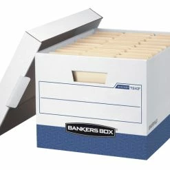 Cheap 😉 Bankers Box R-Kive File Storage Box, 12 X 15 X 10 Inches, White/Blue, Pack Of 12 🥰