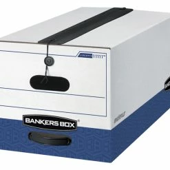 Buy 😉 Bankers Box Liberty Plus File Storage Box, Letter Size, 12 X 24 X 10 Inches, White/Blue, Pack Of 12 ✔️