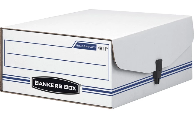 Coupon ๐ฅ Bankers Box Liberty Binder-Pak Binder Storage Box, Letter Size, White And Blue ๐