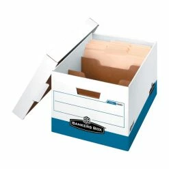 New 😉 Fellowes Bankers Box R-Kive Divider Storage Box, 12 X 15 X 10 Inches, White/Blue, Pack Of 12 🎁