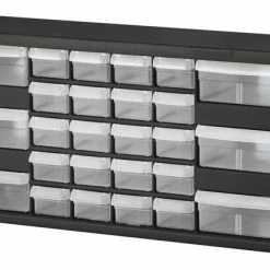 Cheapest 🛒 Akro-Mils Stacking Storage Cabinet, 10-11/32 In H X 20 In W X 6-3/8 In D, Polystyrene Frame, Black/Gray, 26-Drawers 🌟