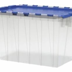 Hot Sale 🤩 Akro-Mils KeepBox Storage Container, With Lid, 21-1/2 X 15 X 12-1/2 Inches, Clear/Blue 🌟