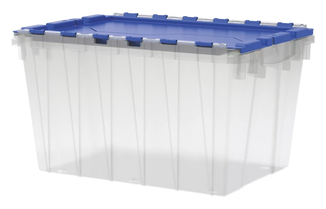 Hot Sale ๐คฉ Akro-Mils KeepBox Storage Container, With Lid, 21-1/2 X 15 X 12-1/2 Inches, Clear/Blue ๐