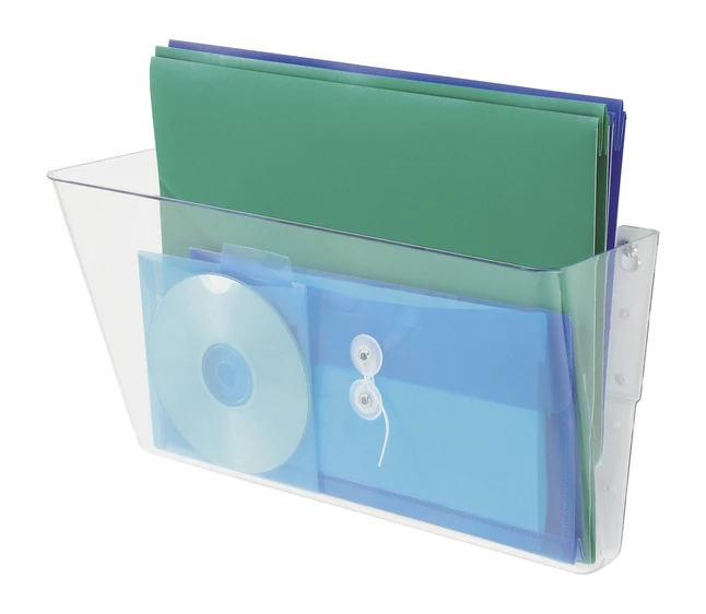 Discount 🎉 Deflect-O Deflecto 1-Compartment Stackable Wall Pocket, Legal, 16-1/4 In W X 4 In D X 7 In H, Clear 😀