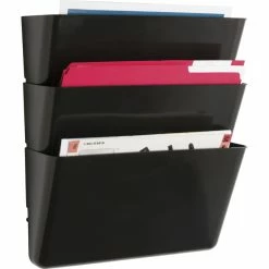 Promo 🎁 Lorell Mountable Vertical Wall File Pocket, 13-1/8 In W X 4-1/4 In D X 14-3/4 In H, Black, Pack Of 3 🎉