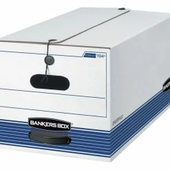 Deals 🛒 Bankers Box Liberty File Storage Box, Letter Size, 10 X 12 X 24 Inches, White/Blue, Pack Of 4 🛒