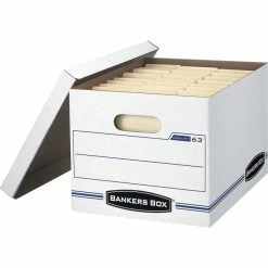 Discount ❤️ Fellowes Bankers Box Easy Lift File Storage, 12 X 12 X 10 Inches, White/Blue, Pack Of 12 😍