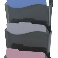 Hot Sale ❤️ Officemate Plastic Unbreakable Wall File With Hanger Set, 13-3/4 In W X 3 In D X 19-1/2 In H, Smoke, Pack Of 3 ⌛