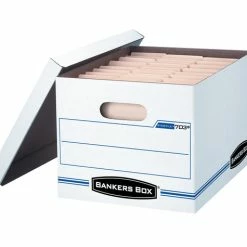 Best Pirce ⌛ Bankers Box Stor/File Basic-Duty File Storage Box, 10 X 12 X 15 Inches, White/Blue, Pack Of 12 🔥