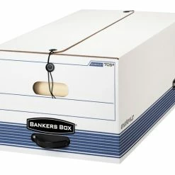 Hot Sale 🎉 Bankers Box Liberty Plus File Storage Box, Legal Size, 10 X 12 X 24 Inches, White/Blue, Pack Of 12 👍