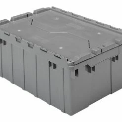 Cheapest 👏 Akro-Mils Attached Lid Storage Container, 8-1/2 Gal, Gray 😍