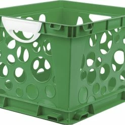 Discount 🎁 Storex Crate With Handle, Green Apple/White, Pack Of 3 👏
