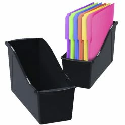 Coupon 🎁 Storex Large Interlocking Book Bin, 14-1/4 X 5-1/4 X 7 Inches, Black, Pack Of 6 😀