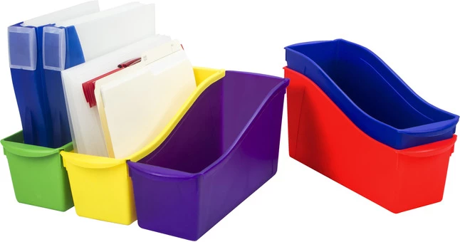 Best Sale 👍 Storex Large Interlocking Book Bin, 14-1/4 X 5-1/4 X 7 Inches, Assorted Colors, Set Of 30 😀 - Image 2