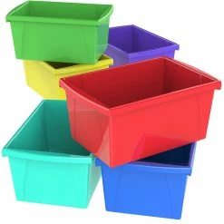 Brand new 🛒 Storex Storage Bins, 5-1/2 Gallon, Assorted Colors, Case Of 6 💯
