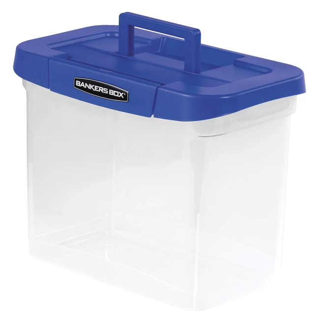 New โจ Bankers Box Portable File Storage, Letter Size, 14-1/4 X 8-5/8 X 11-1/8 Inches, Blue/Clear ๐
