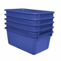 Promo ⌛ School Smart Storage Tray, 7-7/8 X 12-1/4 X 5-3/8 Inches, Blue, Pack Of 5 🌟