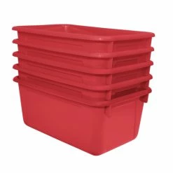 Wholesale 🌟 School Smart Storage Tray, 7-7/8 X 12-1/4 X 5-3/8 Inches, Red, Pack Of 5 😍