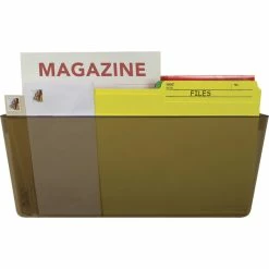 Wholesale 🎉 Storex Wall File, Stackable, Letter, 4 W X 13 L X 7 Inches H, Smoke 💯
