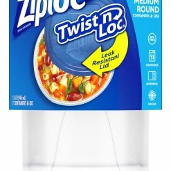 Flash Sale ⭐ Ziploc Twist 'n Loc Round Storage Container, Medium, 2 Pints, Pack Of 8 👏