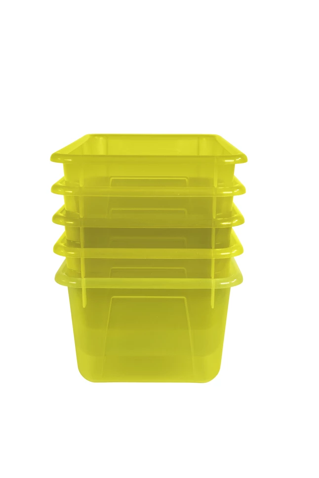 Outlet ๐งจ School Smart Storage Tray, 7-7/8 X 12-1/4 X 5-3/8 Inches, Translucent Yellow, Pack Of 5 ๐ - Image 3
