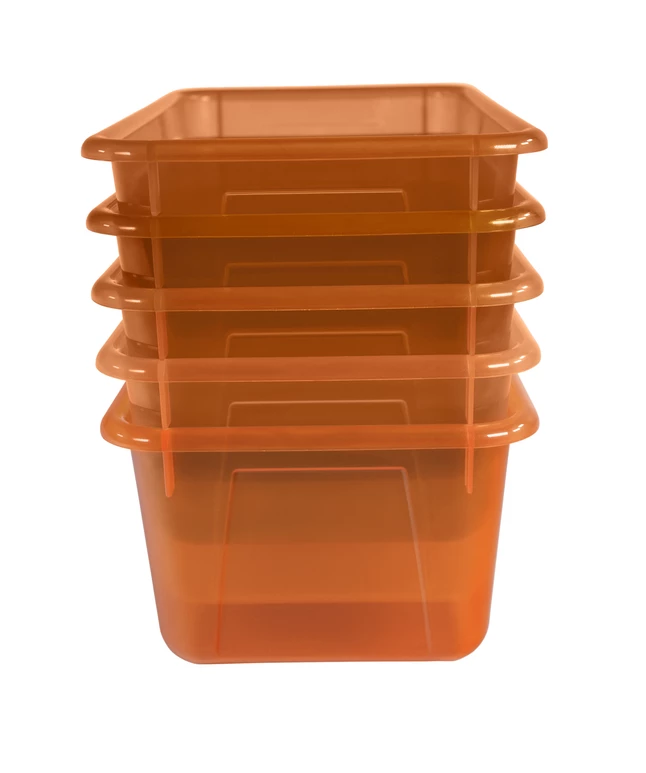 Coupon ๐ School Smart Storage Tray, 7-7/8 X 12-1/4 X 5-3/8 Inches, Translucent Orange, Pack Of 5 โค๏ธ - Image 3