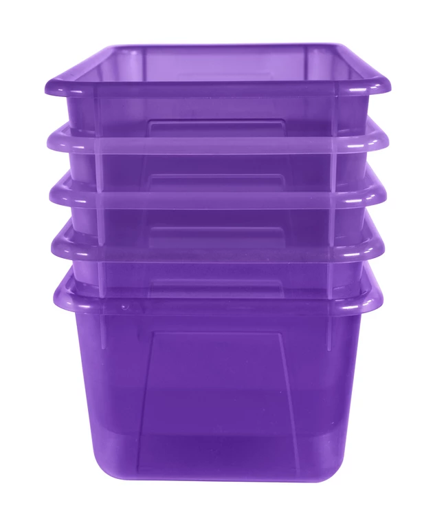 Deals ๐ School Smart Storage Tray, 7-7/8 X 12-1/4 X 5-3/8 Inches, Translucent Violet, Pack Of 5 โค๏ธ - Image 4