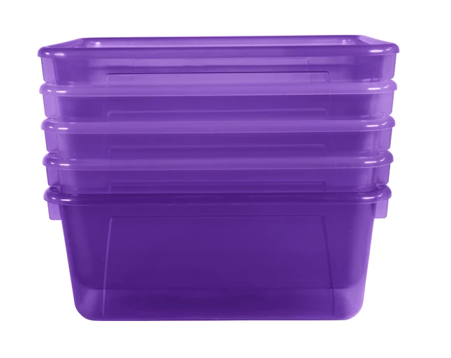 Deals ๐ School Smart Storage Tray, 7-7/8 X 12-1/4 X 5-3/8 Inches, Translucent Violet, Pack Of 5 โค๏ธ