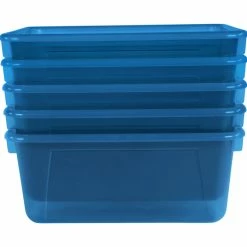 Budget 😍 School Smart Storage Tray, 7-7/8 X 12-1/4 X 5-3/8 Inches, Translucent Teal, Pack Of 5 🤩