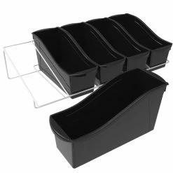 Buy 💯 Storex Metal Shelf Rack With 5 Large Book Bins, 25-7/10 X 14-1/3 X 7-1/4 Inches, Black ⌛