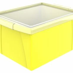 Best deal ✔️ Storex Classroom Storage Bin With Lid, 4 Gallon, 13-5/8 X 11-1/4 X 7-7/8 Inches, Yellow 🔥