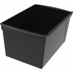 Discount ⌛ Storex Interlocking Book Bins, Double Wide, 14-1/2 X 9-1/5 X 7 Inches, Black 🥰