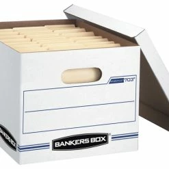 Top 10 ✨ Fellowes Bankers Box Stor/File Basic-Duty File Storage Box, 10 X 12 X 15 Inches, White/Blue, Pack Of 20 ✨