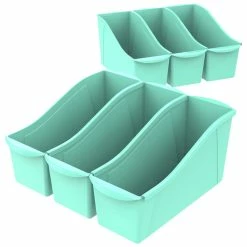 Cheap 🔔 Storex Interlocking Book Bins, 14-1/4 X 5-1/4 X 7 Inches, Large, Teal, Pack Of 6 😉