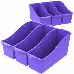 Best Pirce ⭐ Storex Interlocking Book Bins, 14-1/4 X 5-1/4 X 7 Inches, Large, Purple, Pack Of 6 🧨