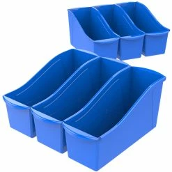 Top 10 👍 Storex Interlocking Book Bins, 14-1/4 X 5-1/4 X 7 Inches, Large, Blue, Pack Of 6 🎉