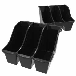 Buy 🥰 Storex Interlocking Book Bin, 11-3/4 X 4-1/2 X 8-1/2 Inches, Small, Black, Pack Of 6 ⌛