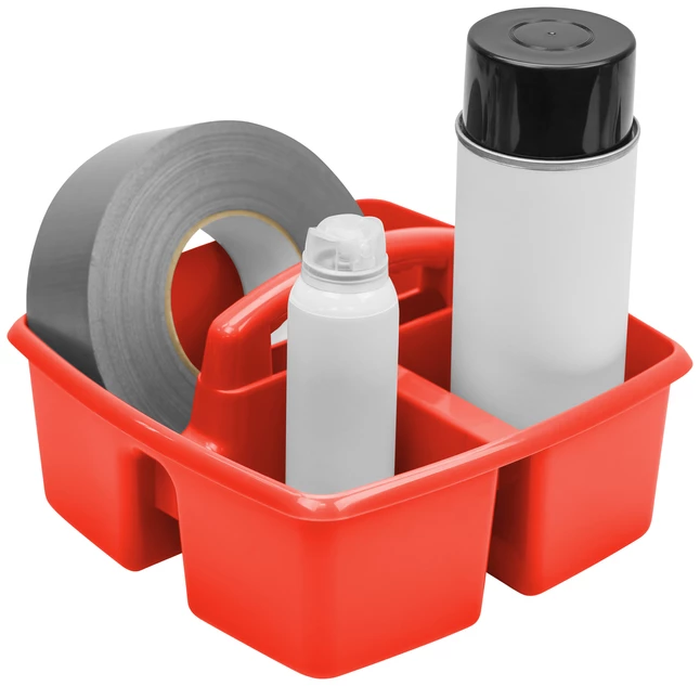 Promo ❤️ Storex Small Caddy, 9-1/4 X 9-1/4 X 5-1/4 Inches, Red, Pack Of 6 🛒 - Image 3