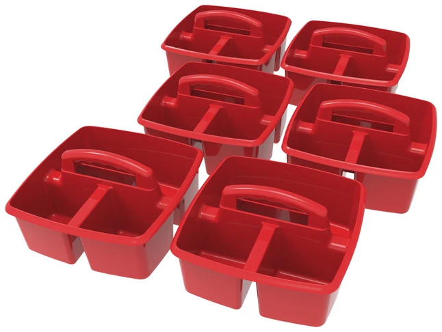 Promo ❤️ Storex Small Caddy, 9-1/4 X 9-1/4 X 5-1/4 Inches, Red, Pack Of 6 🛒 - Image 2