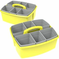Best Pirce 👍 Storex Large Caddy With Sorting Cups, 13 X 11 X 6-3/8 Inches, Yellow, Pack Of 2 👍